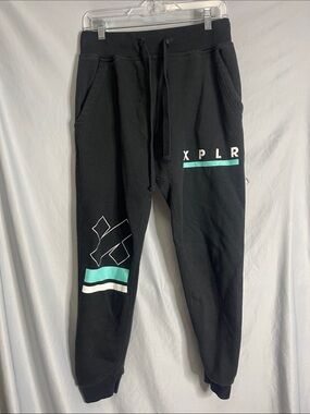 Sam & Colby Merch-XPLR Black Jogger Sweatpants with Teal Accent